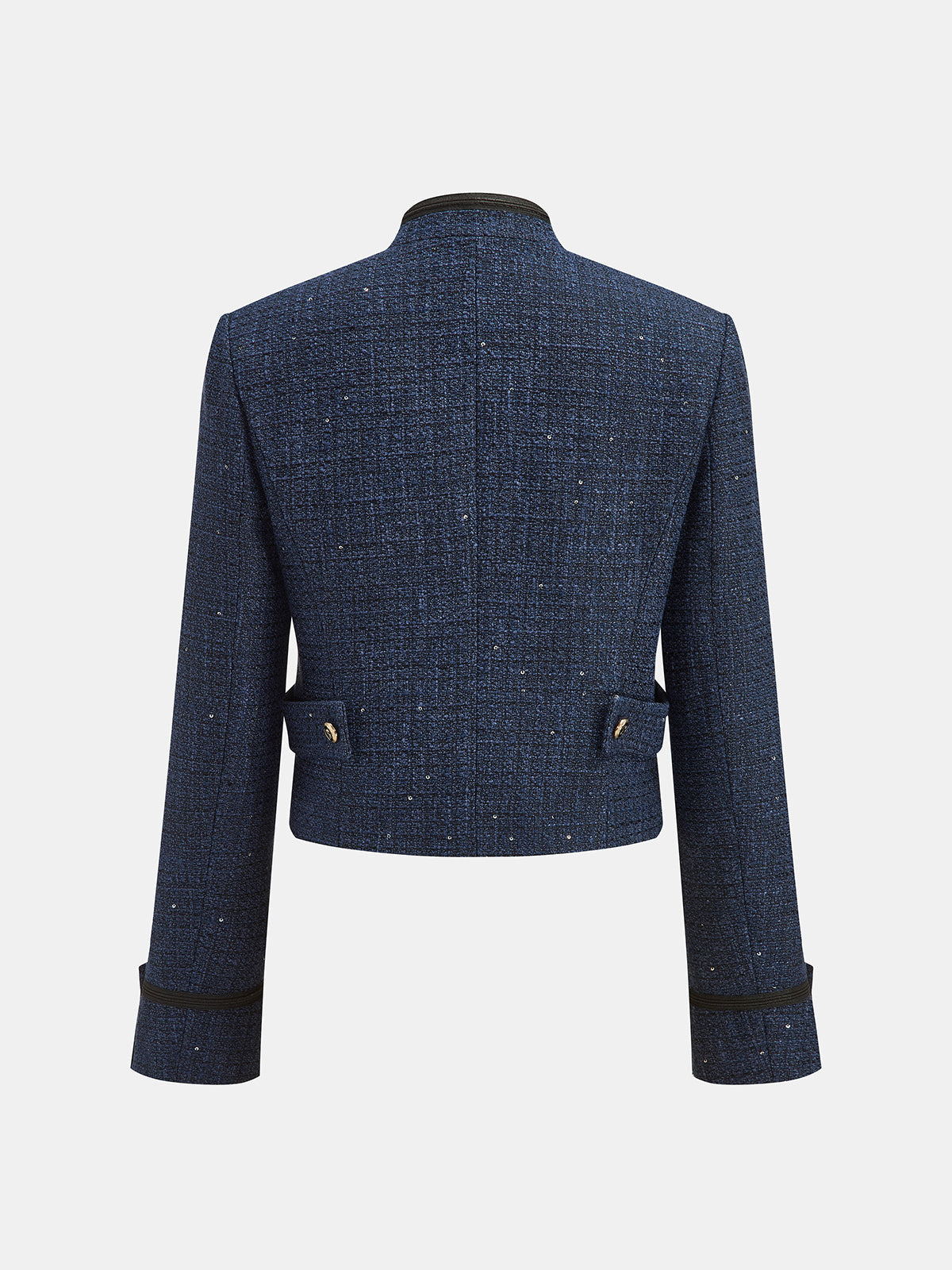 Askeri Stil Örgü Detaylı Tüvit Blazer - Lacivert - görsel 6