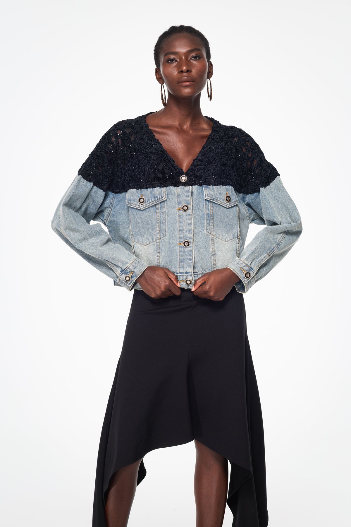 Bakhtiyar İşlemeli Payet Denim Ceket
