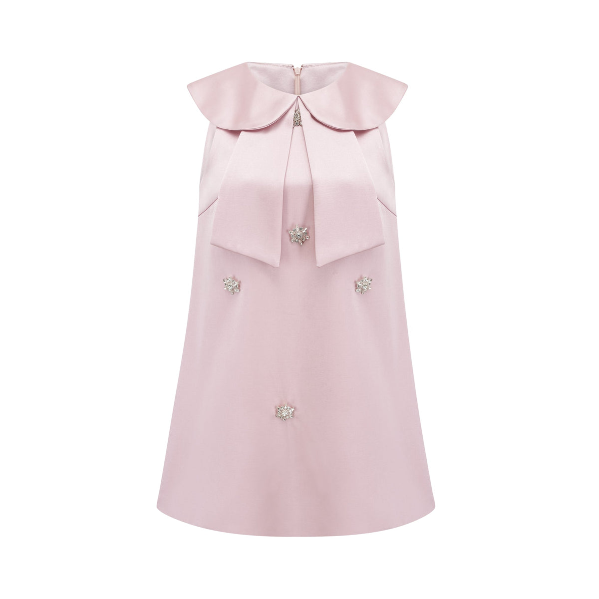 Catiana Saten Mini Elbise - Pembe