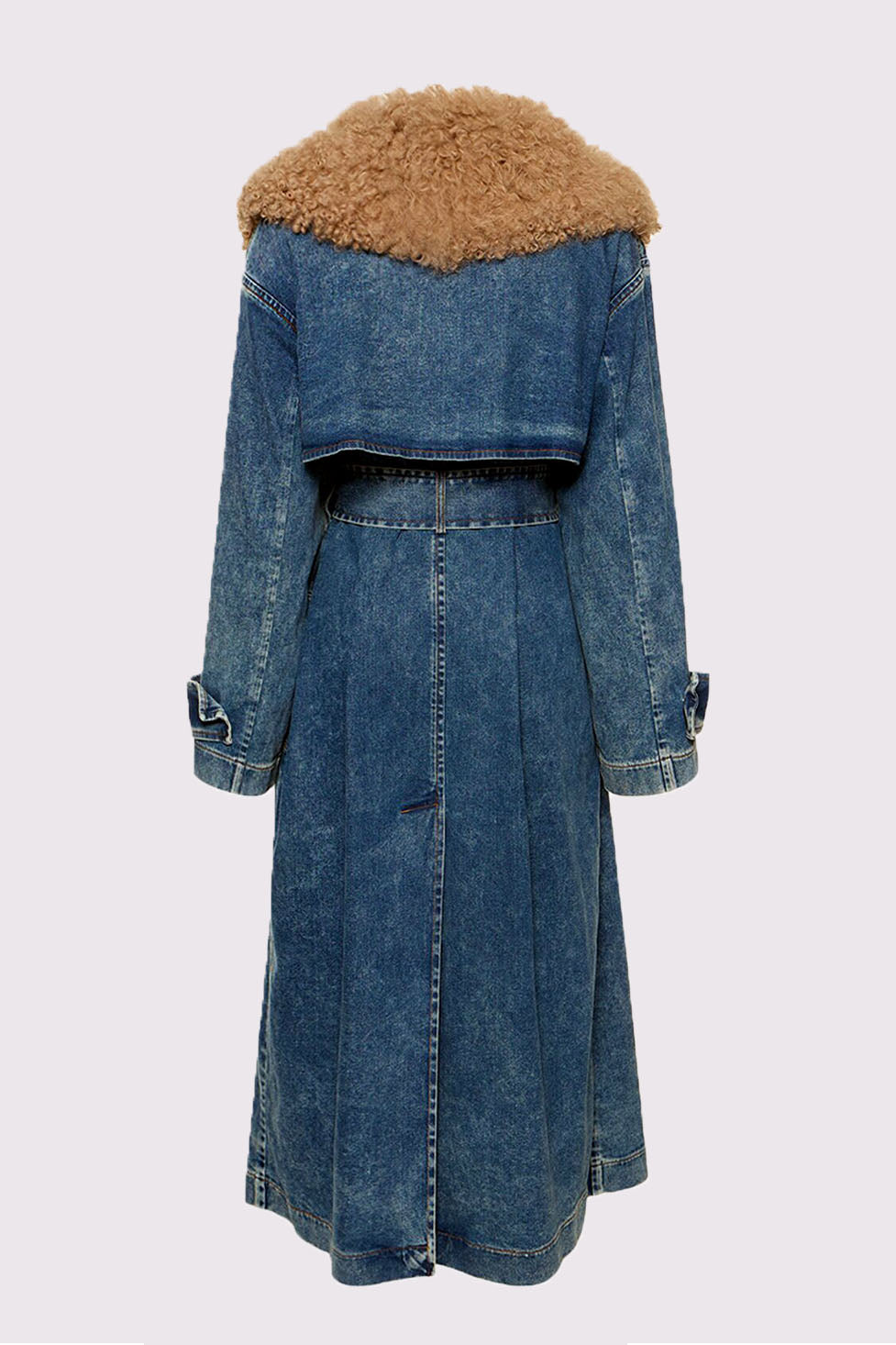 Everly Kürk Yaka Denim Mont - 6. görünüm