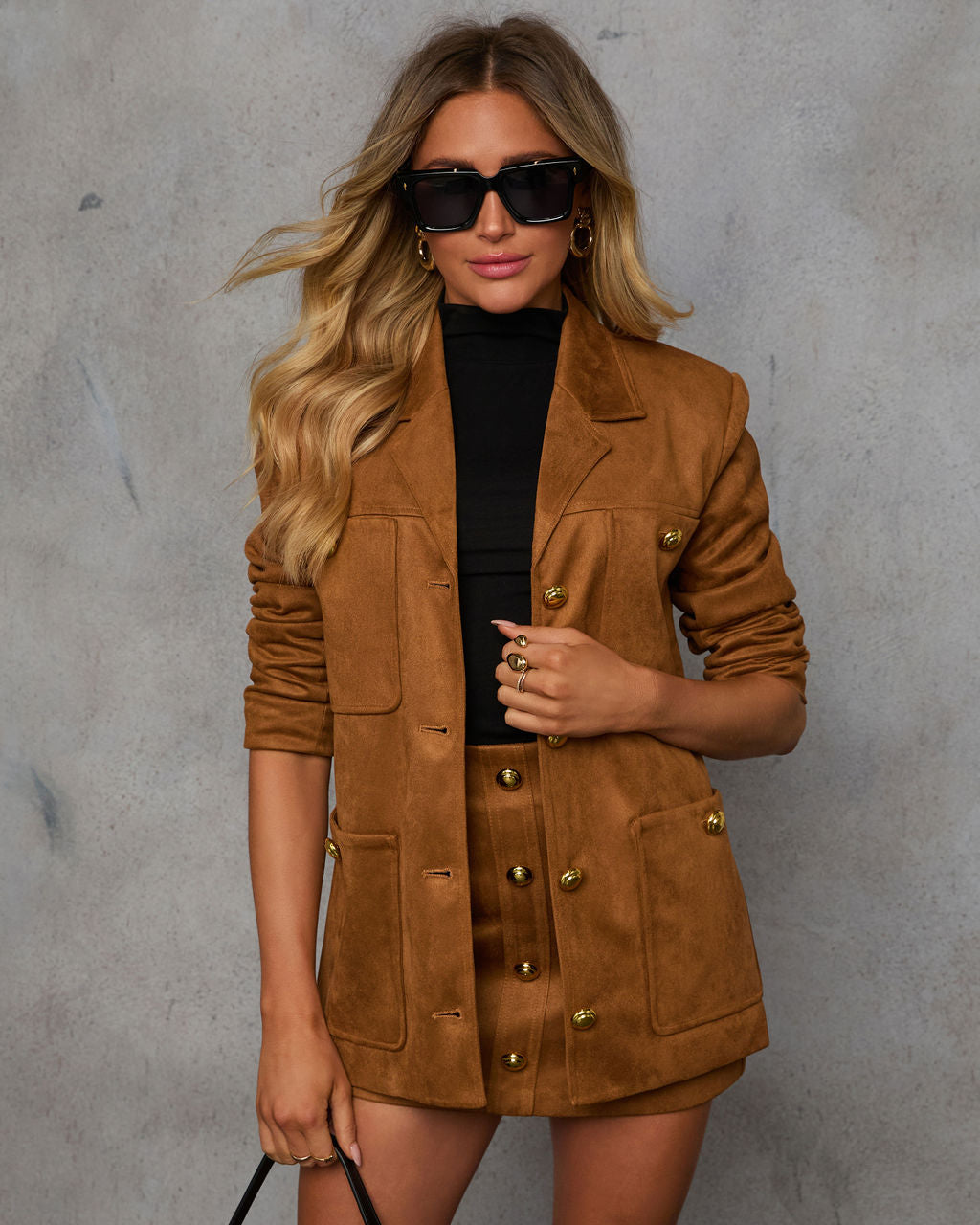 Fit Me In Oversize Suni Süet Ceket - 6. görünüm
