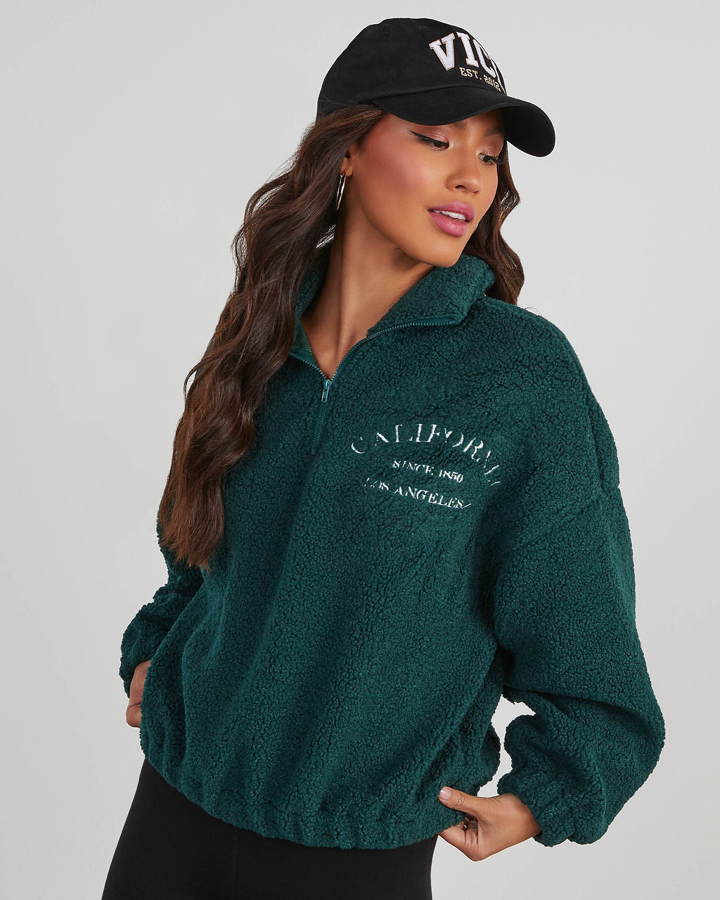 California Teddy Fleece Half Zip Ceket - 3. görünüm