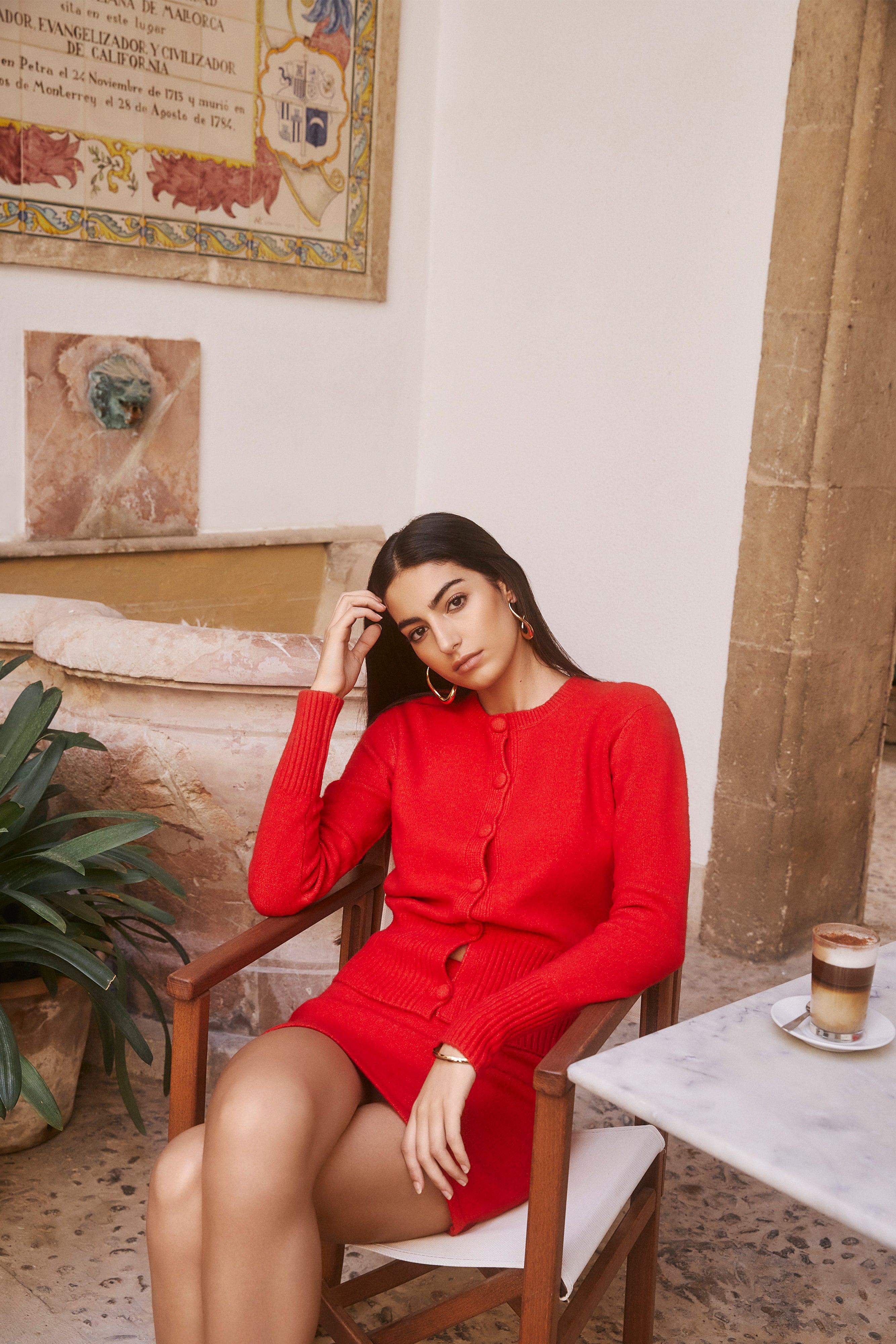 Genevieve Oversize Triko Hırka - Yakut