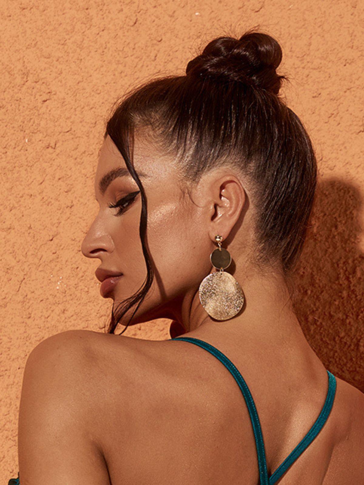 Purnima Round Earrings Küpe - 2. görünüm