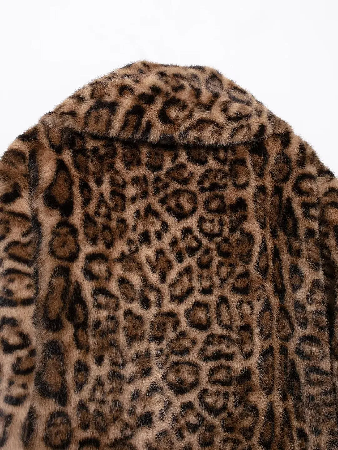 Marlow Leopar Desenli Kürk Görünümlü Mont - Çikolata