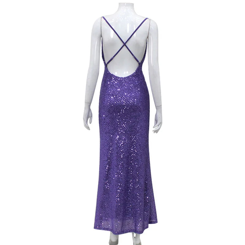 Amaranth Maxi Elbise - Mor - 7. görünüm