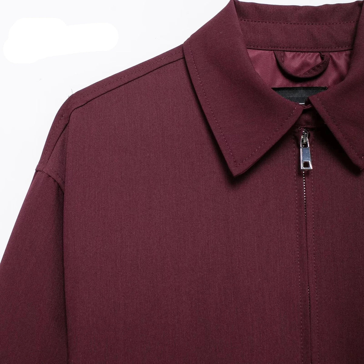 Aubria Oversize Bordo Ceket - 3. görünüm