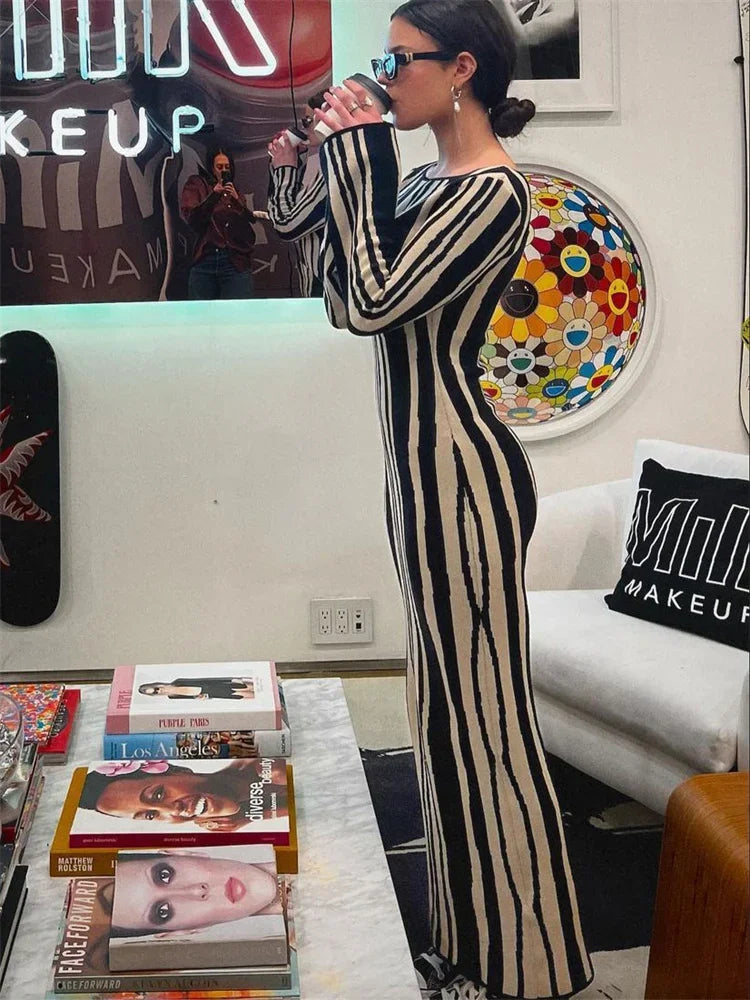 Zebra Maxi Elbise - 4. görünüm
