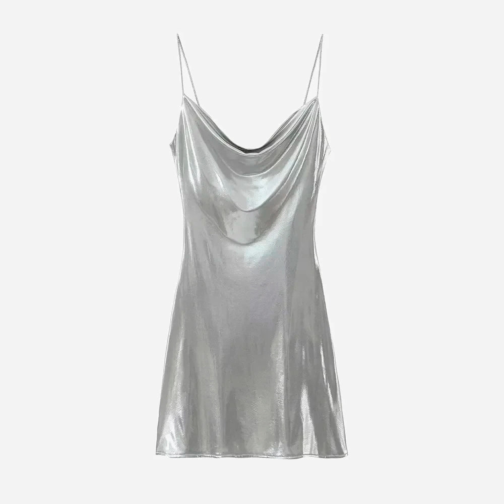 Martinez Metalik Mini Elbise