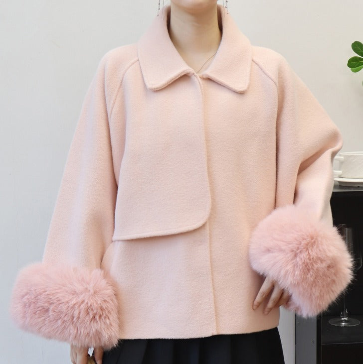Melina Kürklü Ceket - Pembe
