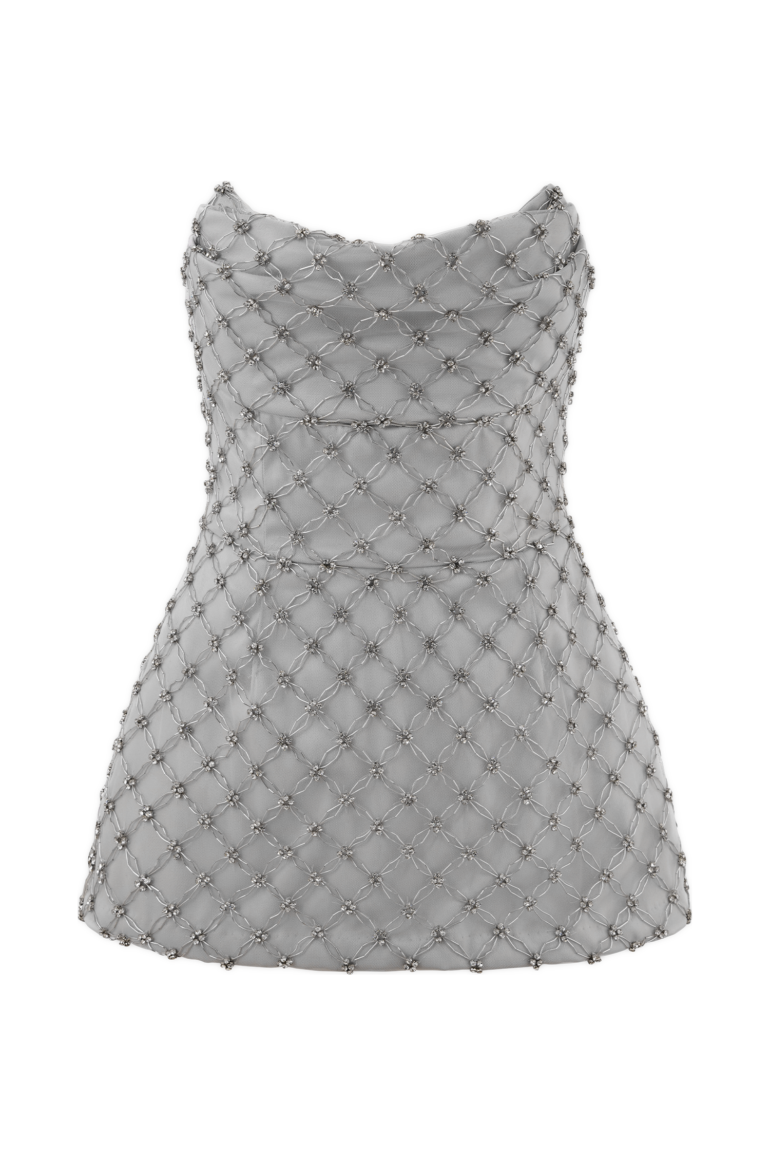 Zuri El Boncuklu Peplum Korse - Gümüş