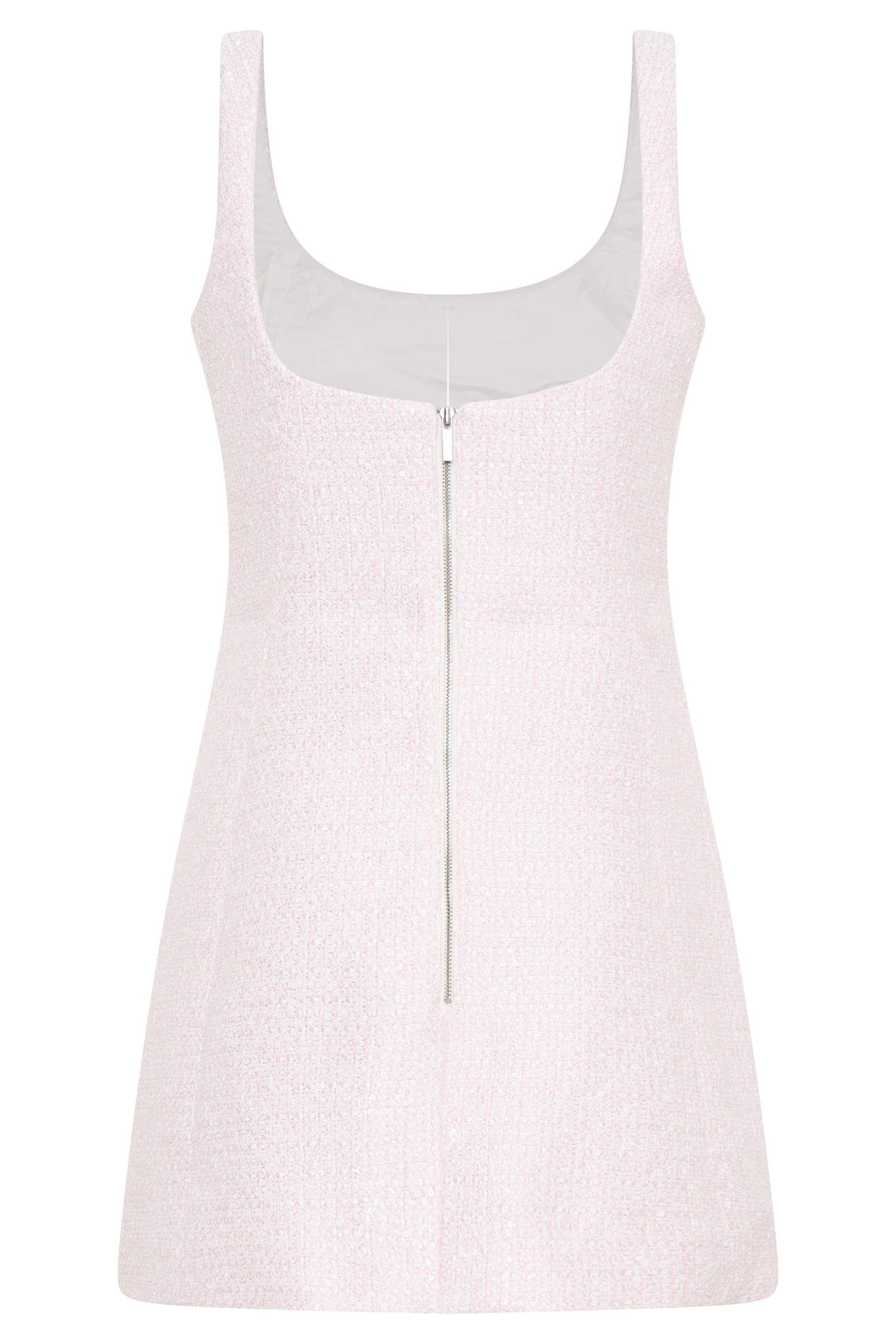 Beth Tweed Mini Elbise - Peri Floss Pembe