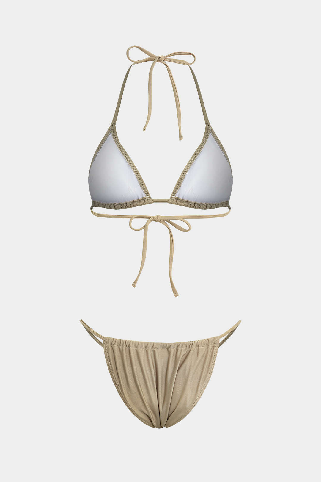 Halter Yaka Bikini Ve Mayo Eteği Pareo Takım