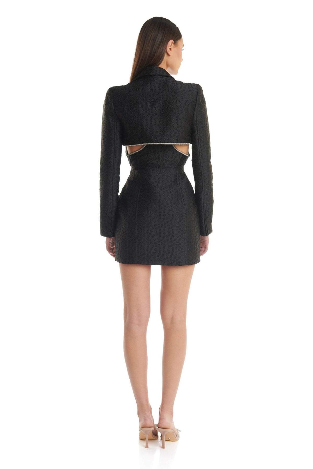 Gloria Diamante Jakarlı İki Parça Mini Blazer Elbise - 6. görünüm