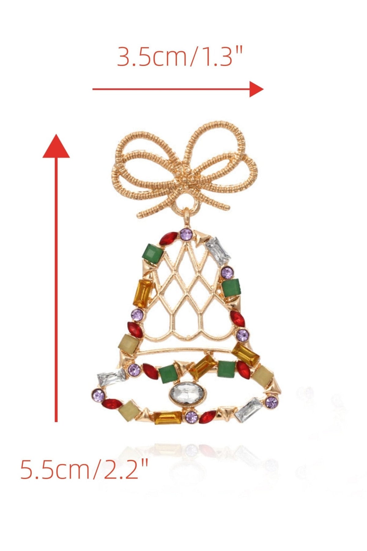 Jingle Bells Pırlanta Damla Küpe - 4. görünüm