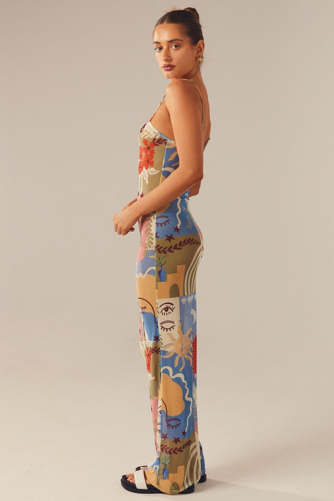 Heloise Baskılı Maxi Slip Elbise