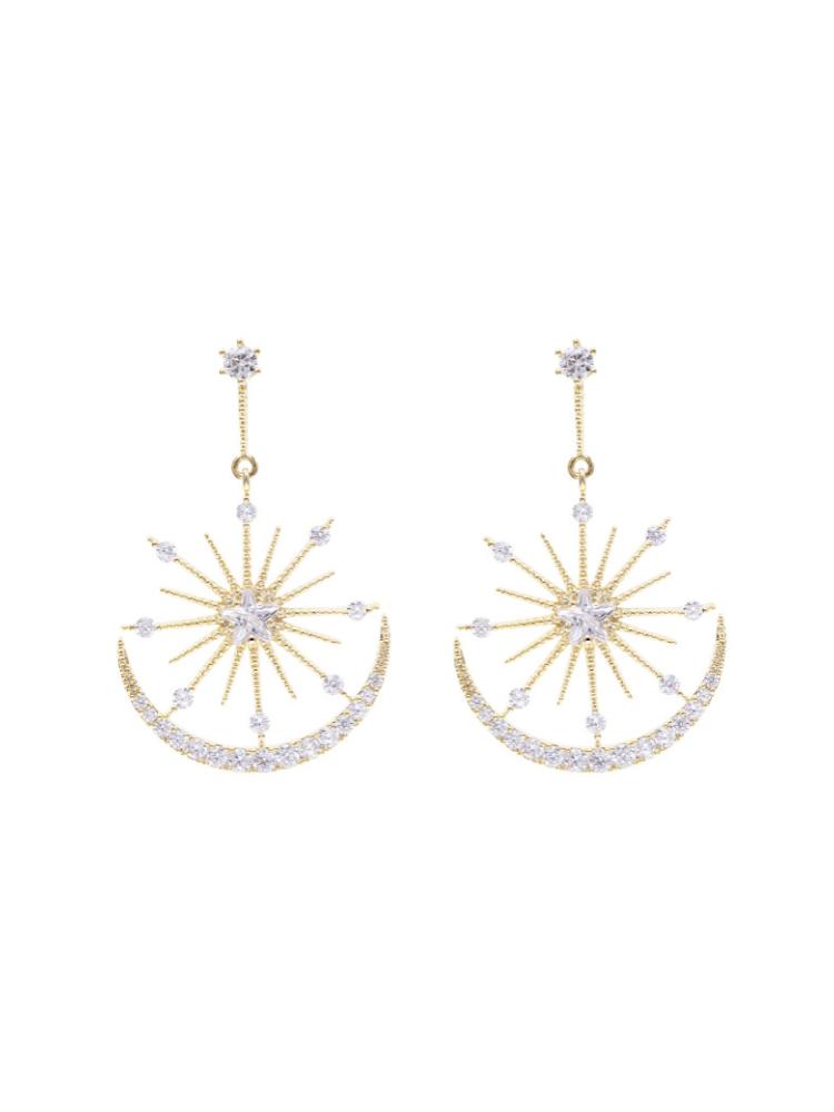Penny Sun & Moon Pırlanta Sallantılı Küpe