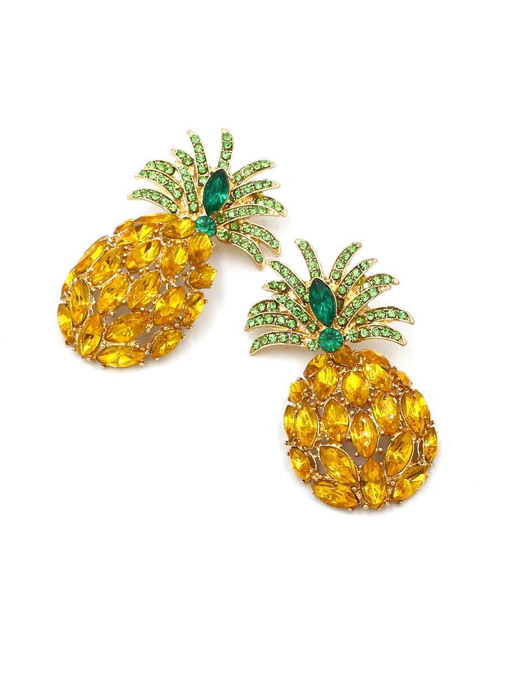 Ananas Pırlanta Damla Küpe