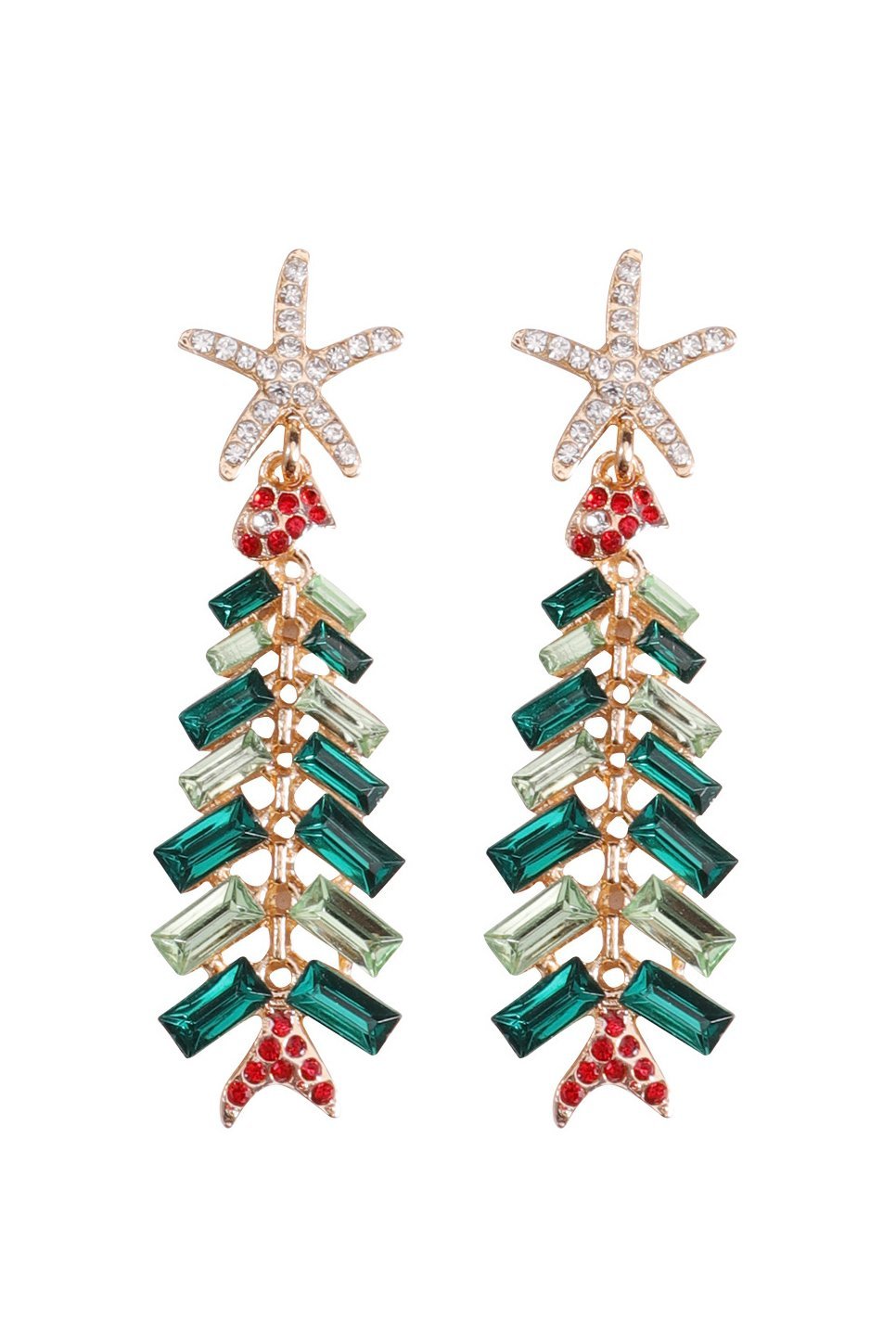 Taşlı Noel Ağacı Küpe