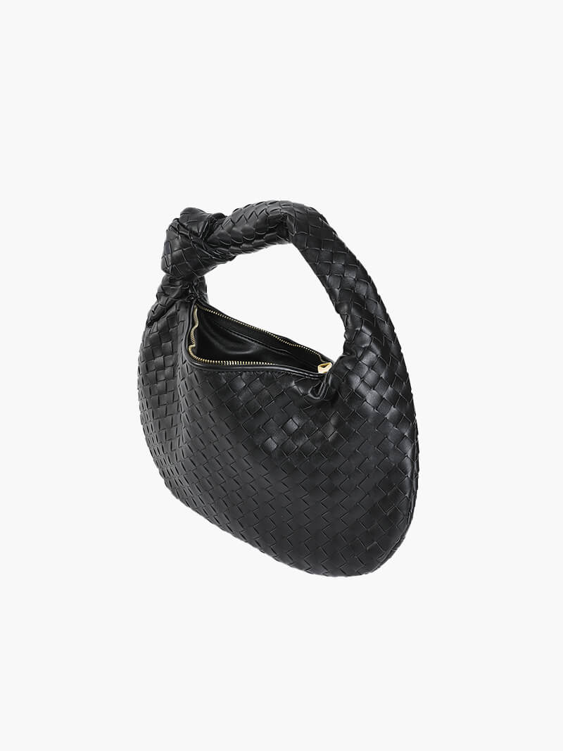 Woven Orta Boy Vegan Deri Çanta - 2. görünüm