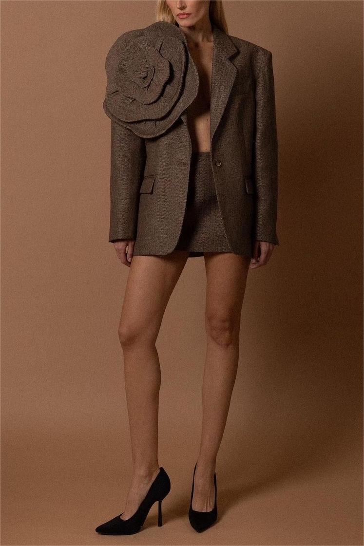 Noral Çiçek İşlemeli Blazer Ceket - 3. görünüm