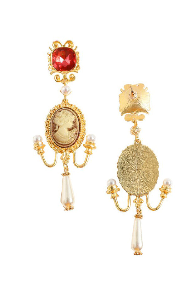 Cameo Kraliçe Baş Portre Küpeleri - 3. görünüm