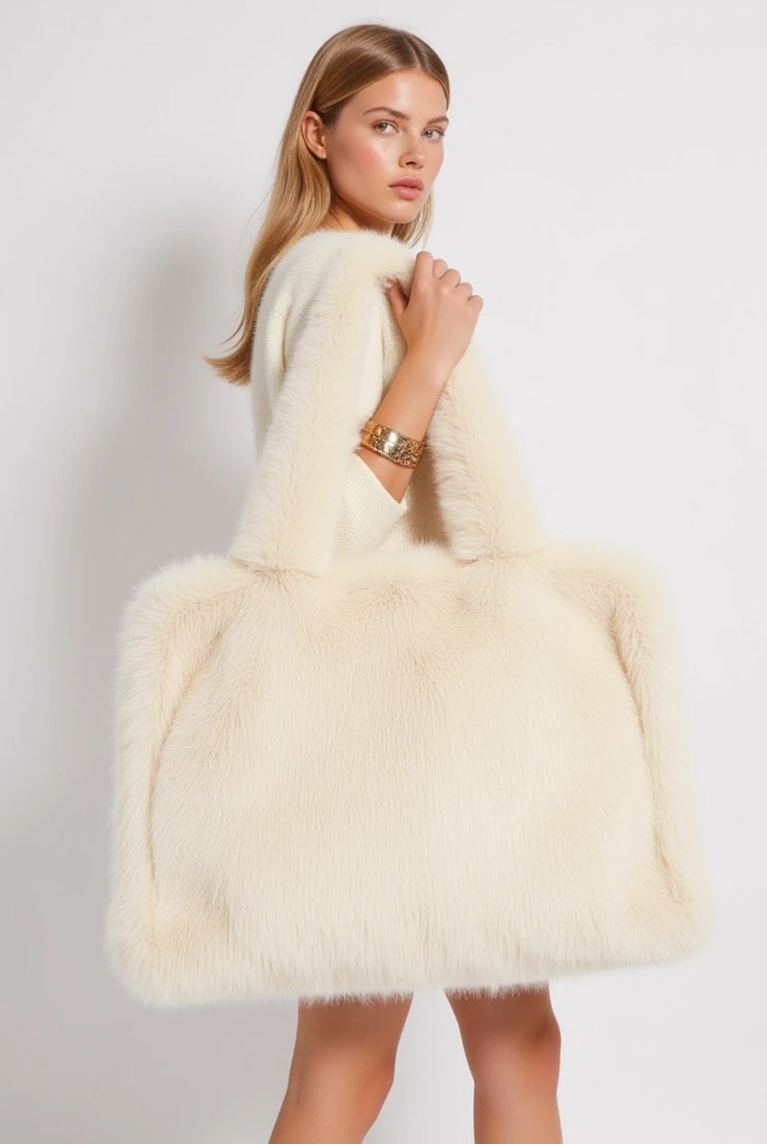 Puffy Peluş Tote Çanta