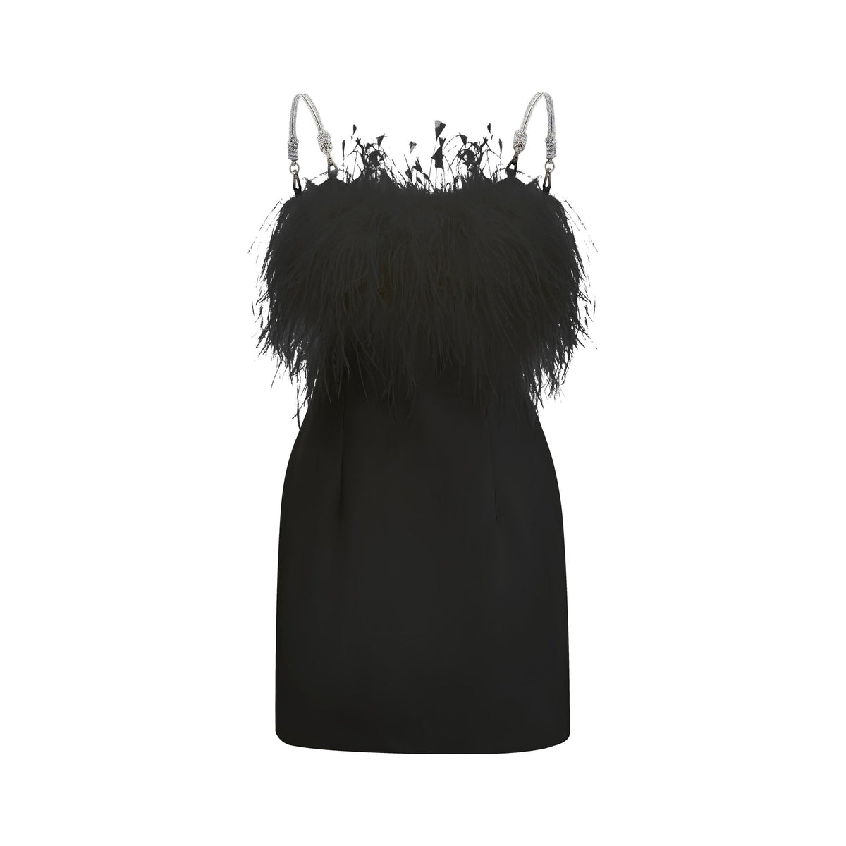 Camille Tüy Mini Elbise - Siyah