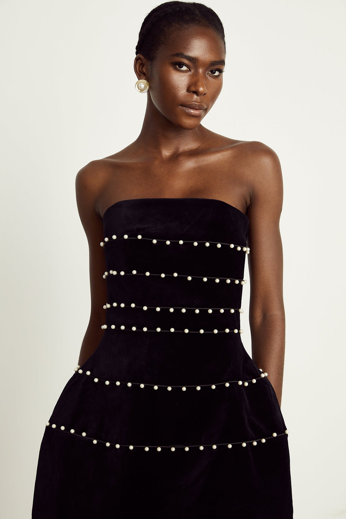 Camille Kadife Mini Elbise - 11. görünüm