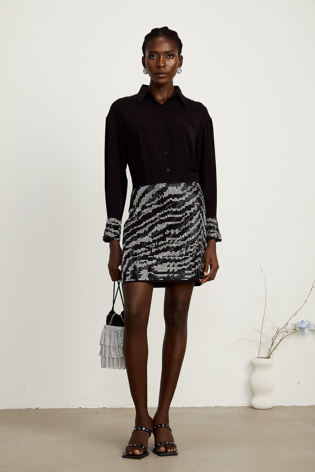 Colette Saten Mini Elbise - 4. görünüm