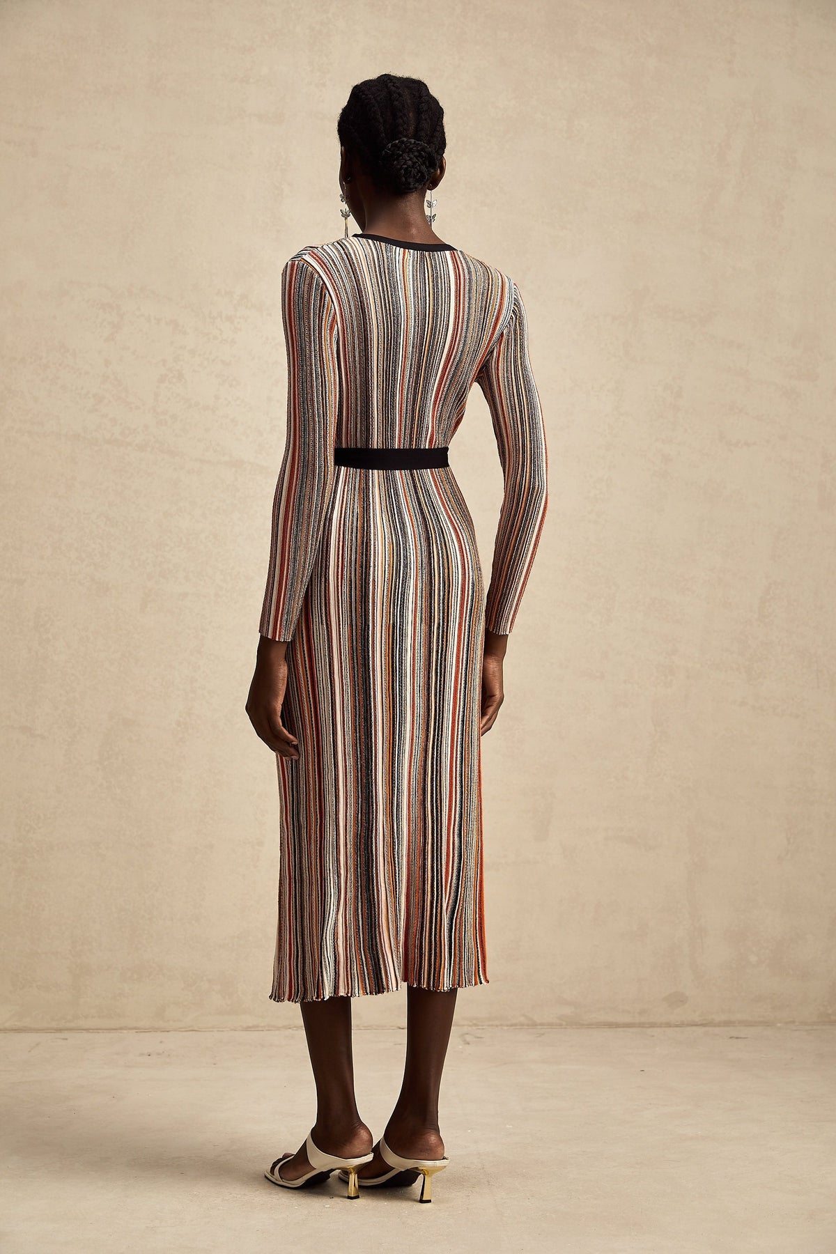 Adèle Stripe Midi Elbise - 2. görünüm