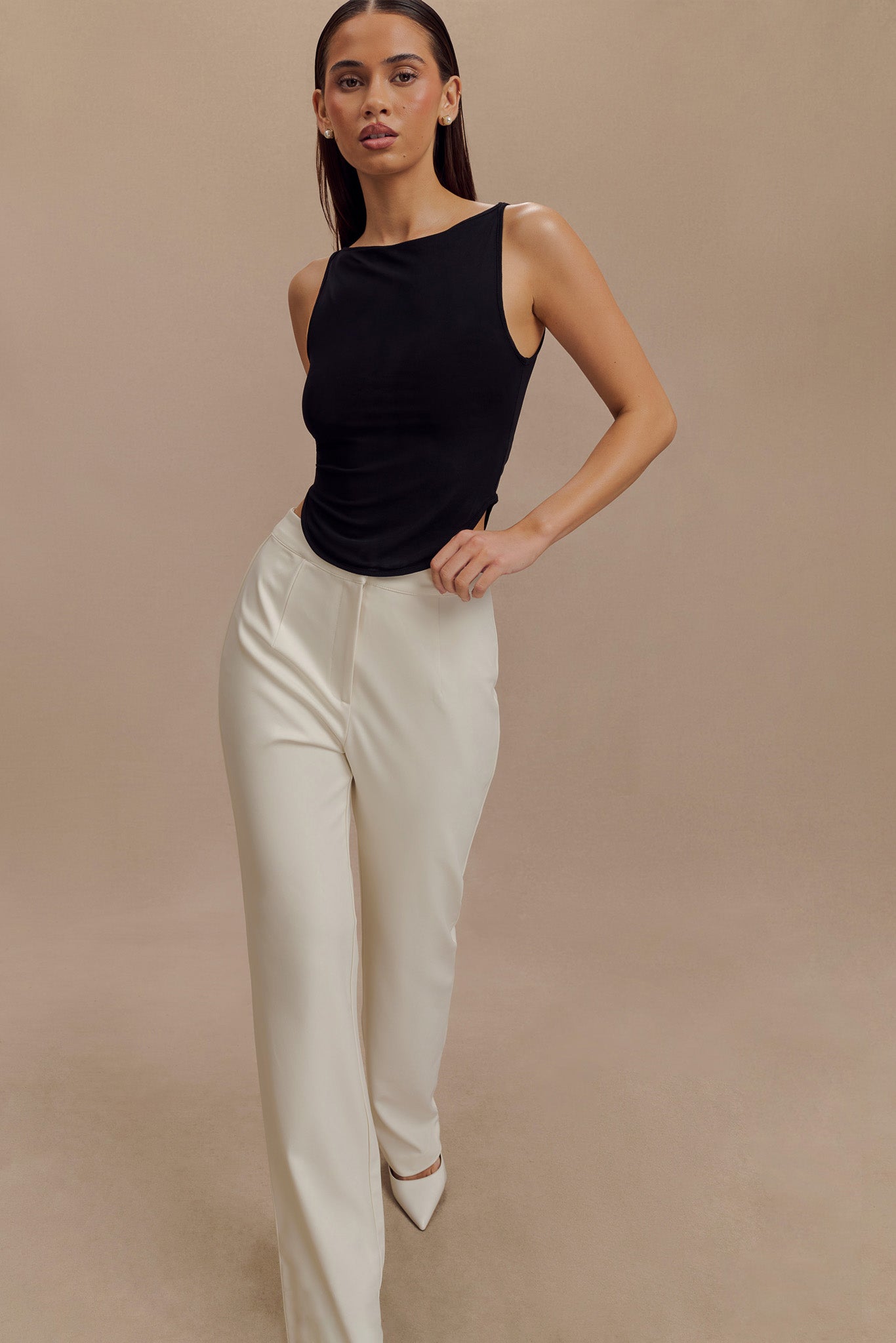 Allanah Düz Paça Pantolon - Fildişi