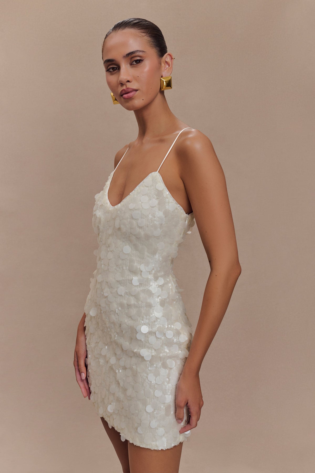 Romilly Payet Mini Elbise - Fildişi - 4. görünüm