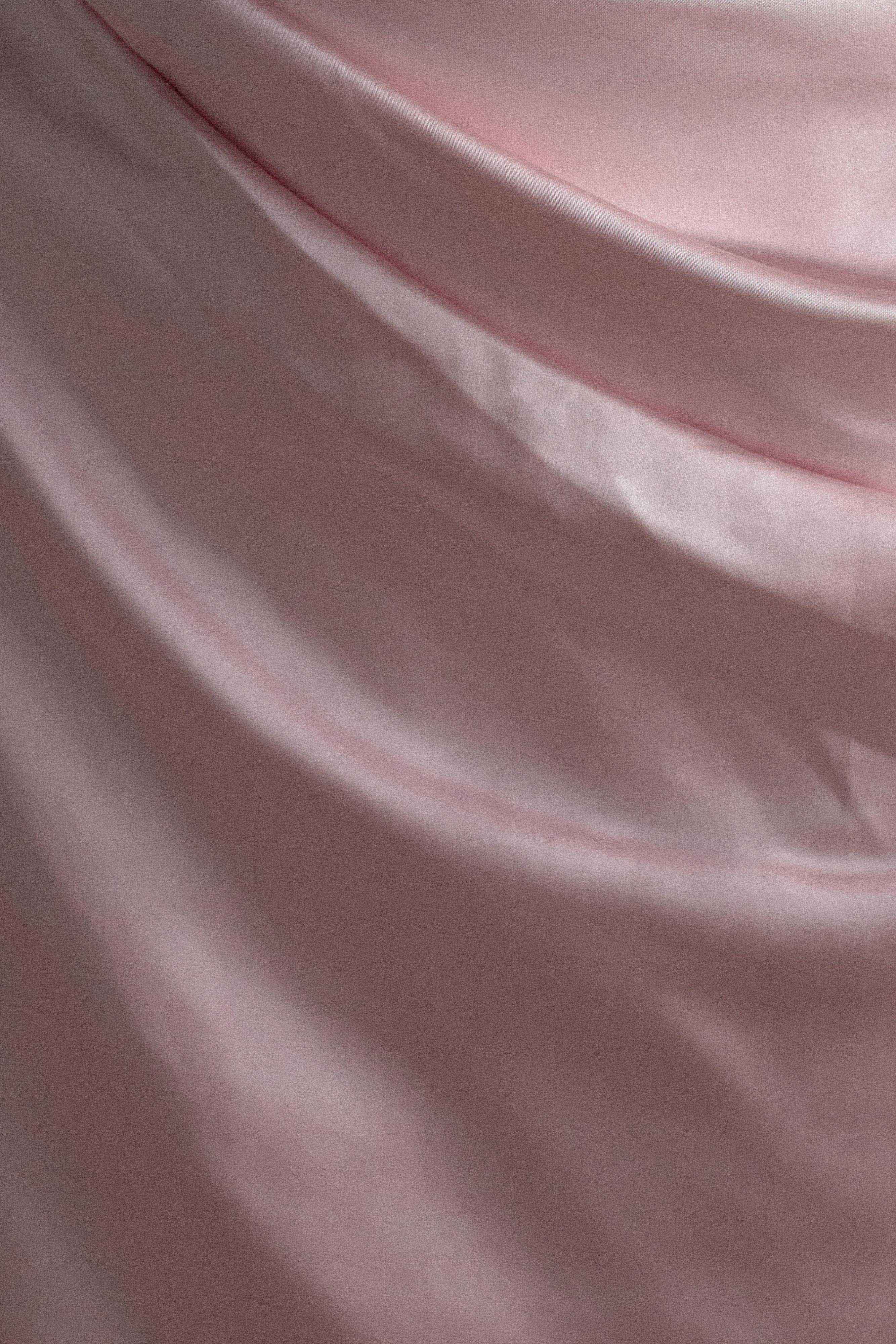 Dalia Düşük Omuzlu Saten Maxi Elbise - Soft Pembe