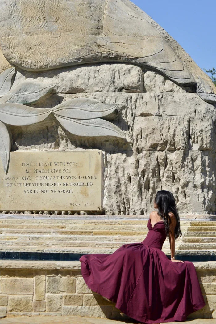 Lorelei Korsaj Midi Abiye Elbise Omuz Dekolteli Siyah