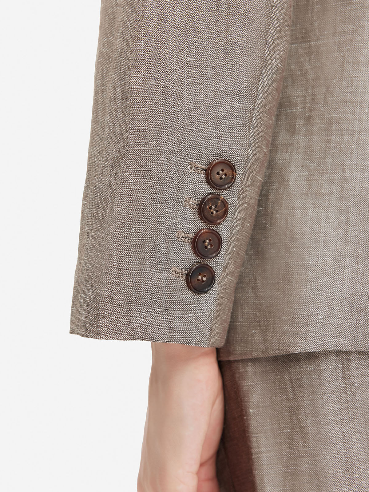 Fransız Yün Keten Blazer - 3. görünüm