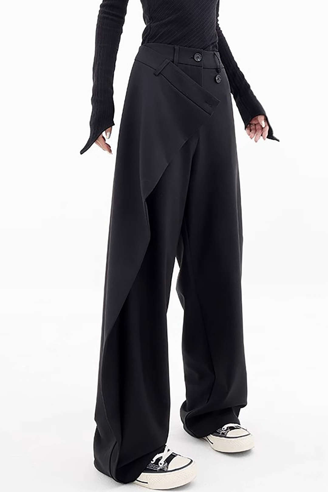 Drape Kruvaze Düz Paça Takım Pantolon - 6. görünüm