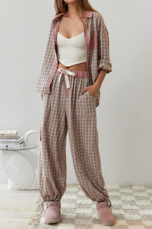 Gök Mavisi Bol Ek Parçalı Pijama Takımı - 7. görünüm