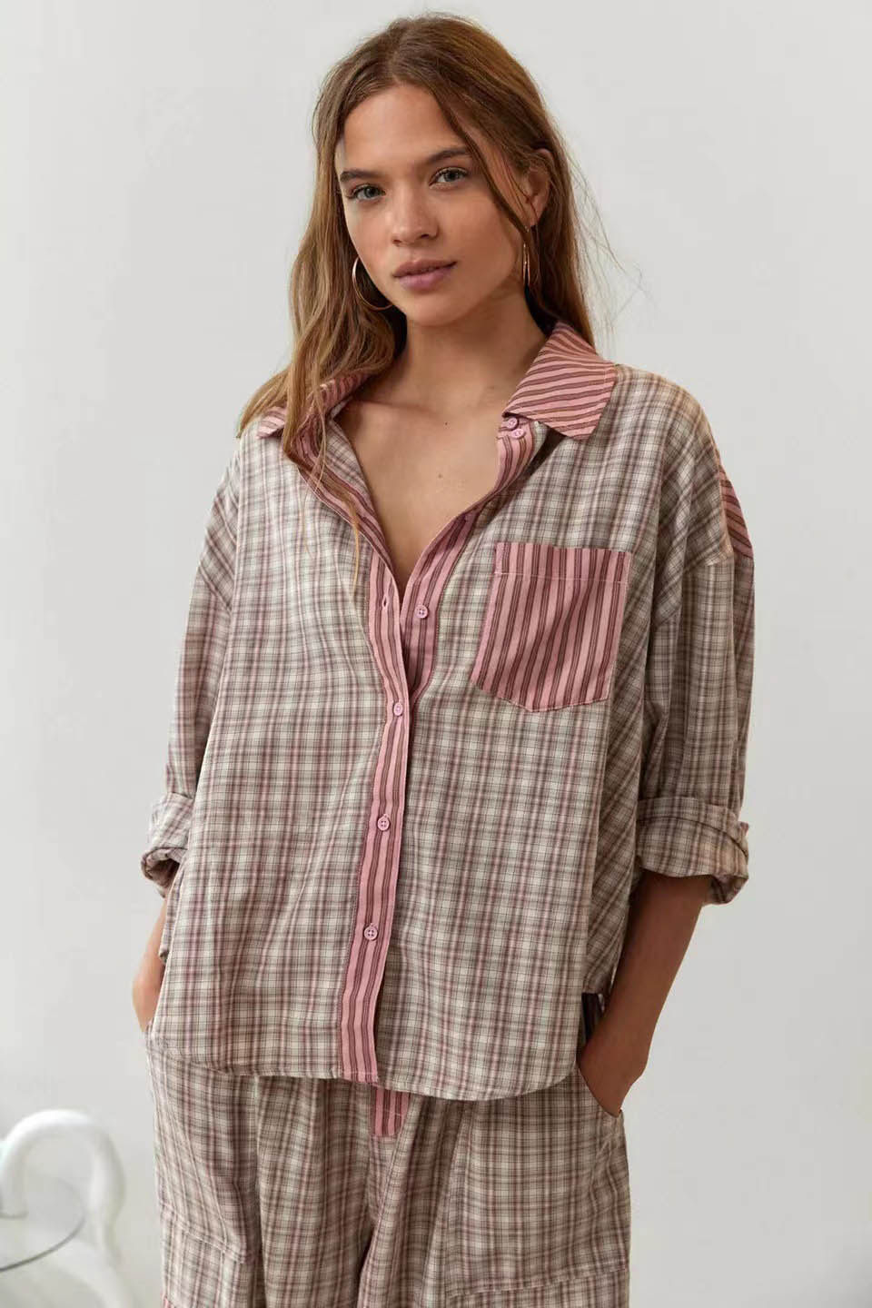 Gök Mavisi Bol Ek Parçalı Pijama Takımı - 6. görünüm