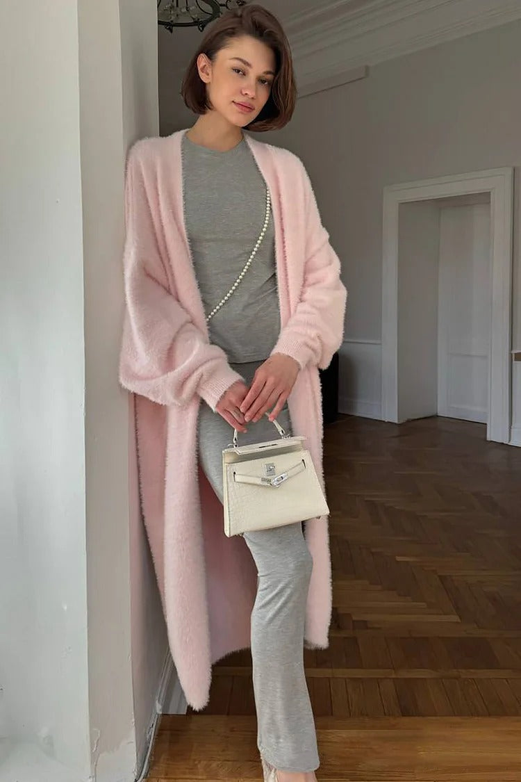 Lysia Pembe Yumuşak Triko Hırka - 3. görünüm