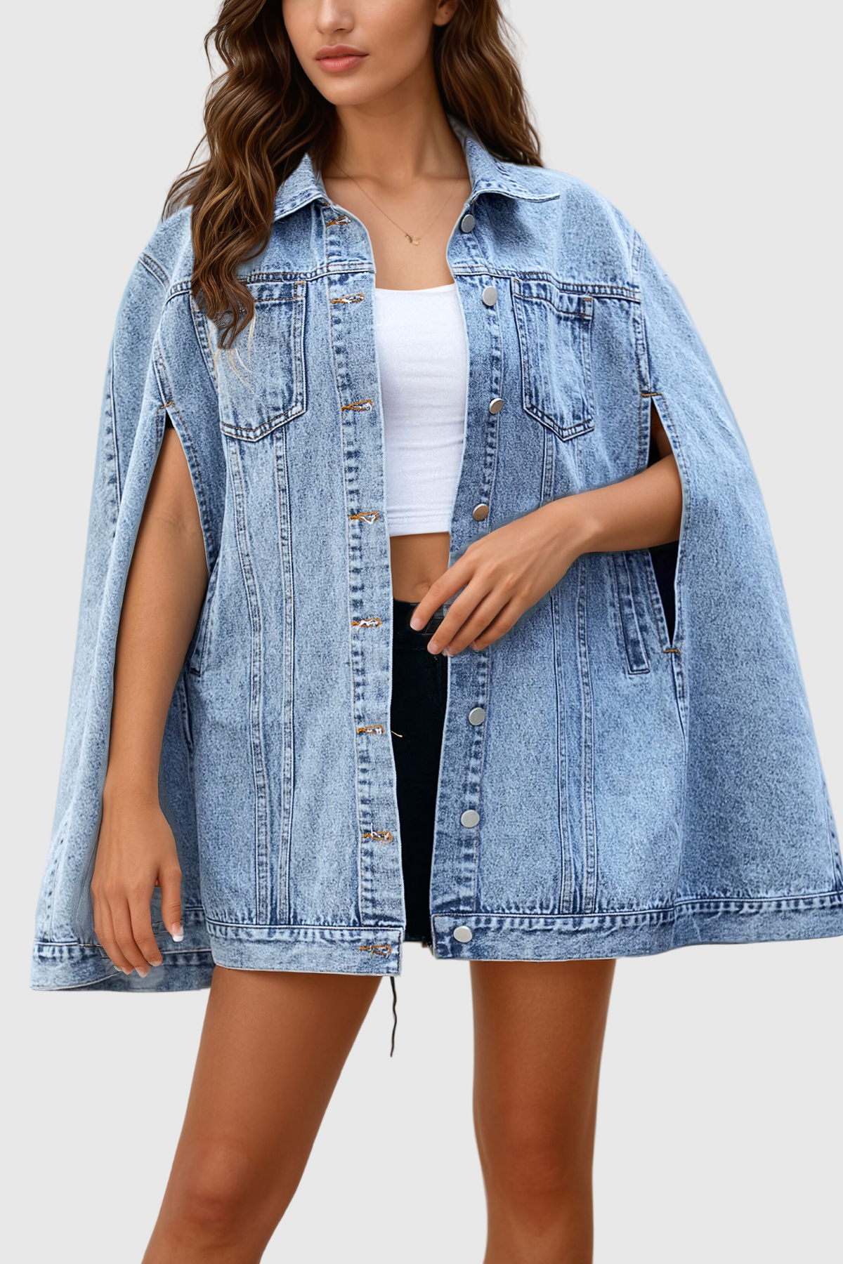 Agrippa Asimetrik Şal Denim Ceket - 2. görünüm