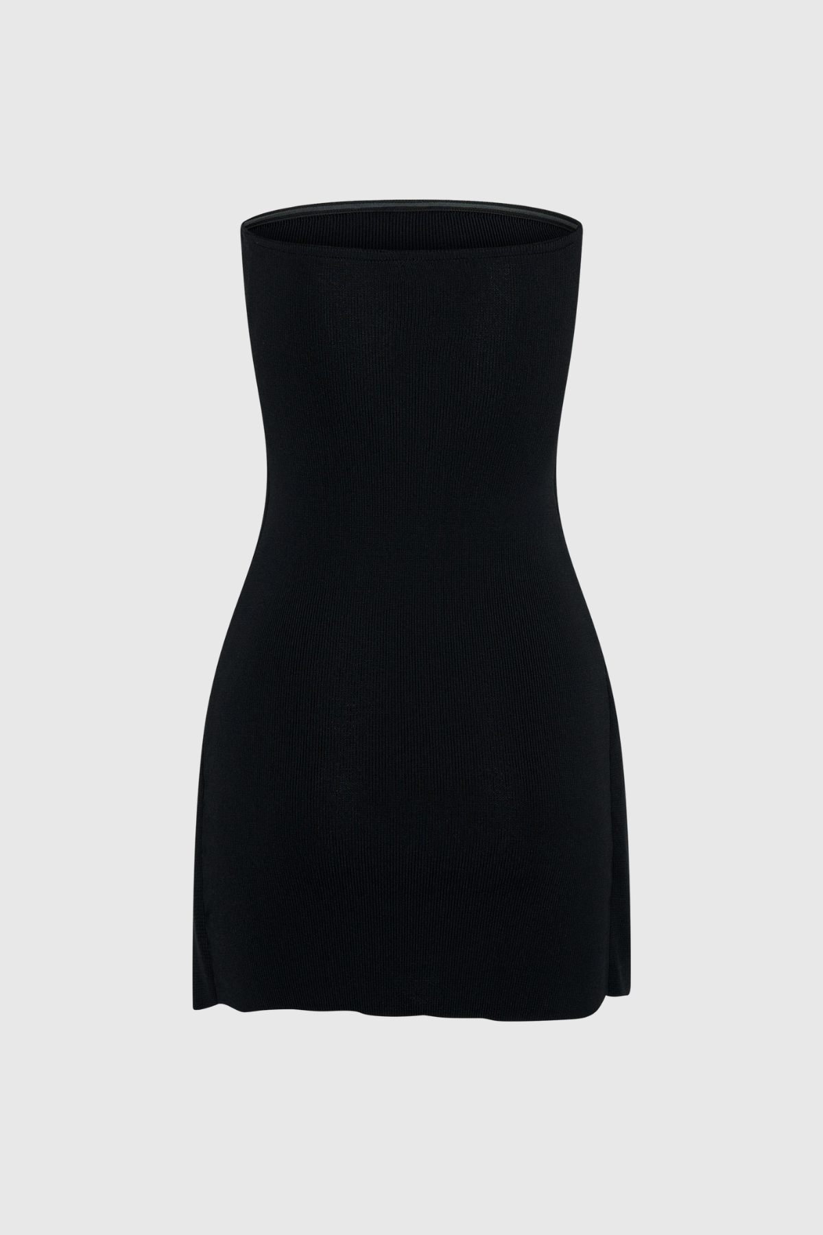 Ainsley Siyah Straplez Bağcıklı Örgü Mini Elbise - 6. görünüm