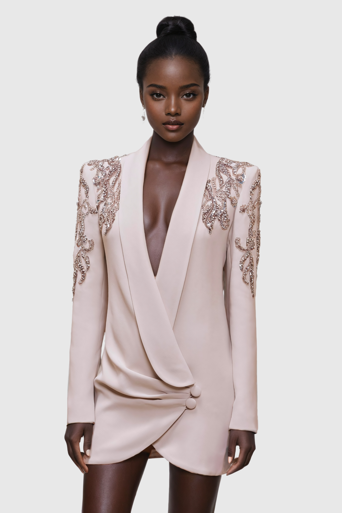 Alliance Taşlı Dantelli Dalma Blazer Mini Elbise