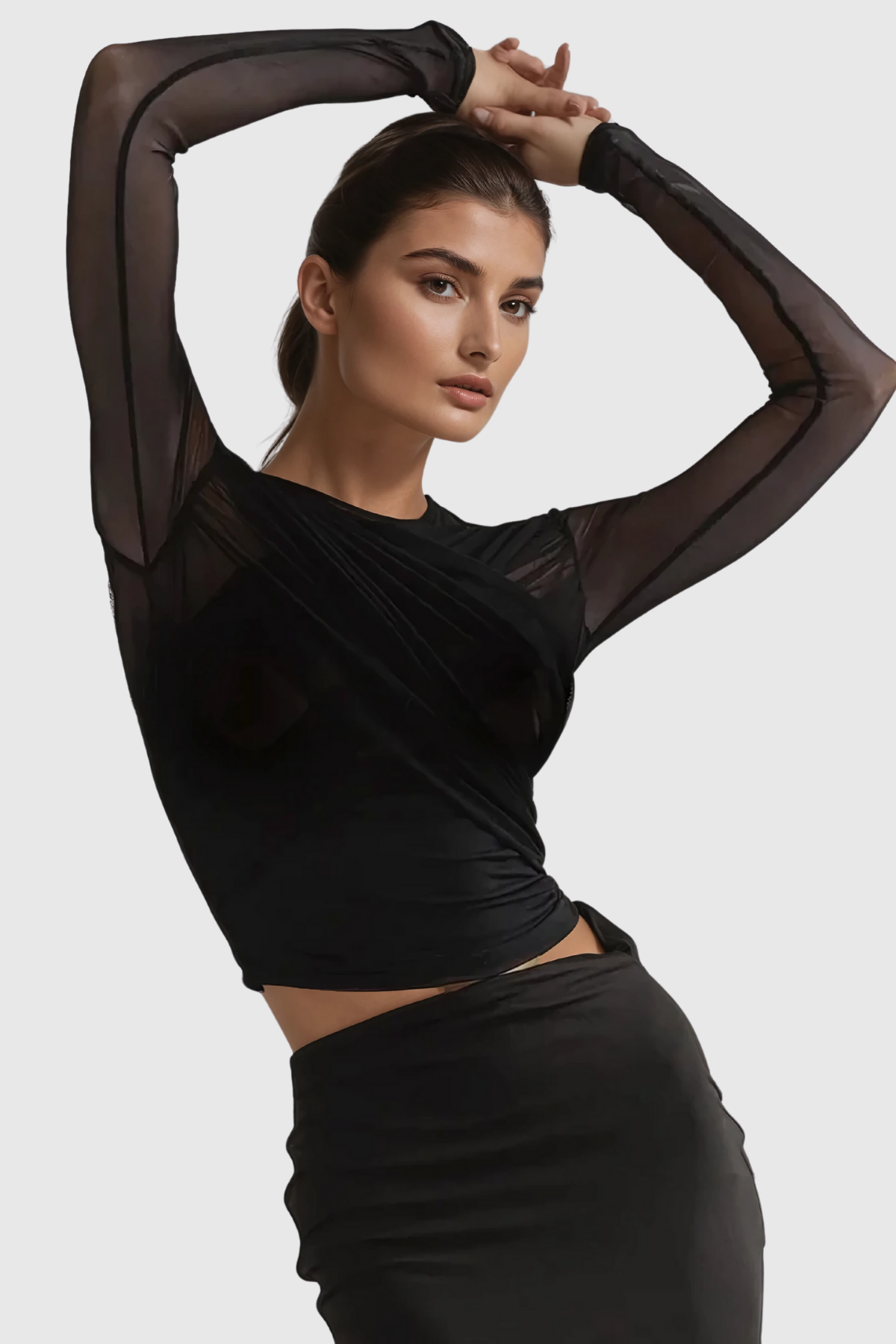 Alusia Cross File Bodycon Siyah Üst - 2. görünüm
