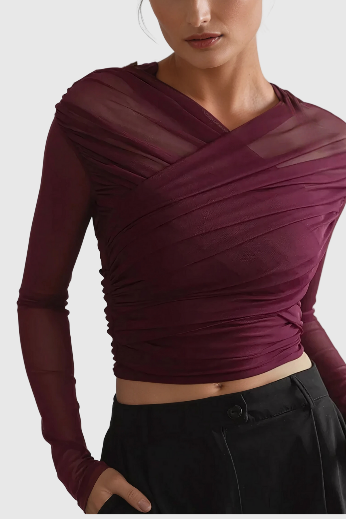 Alusia Cross File Bodycon Siyah Üst - 6. görünüm