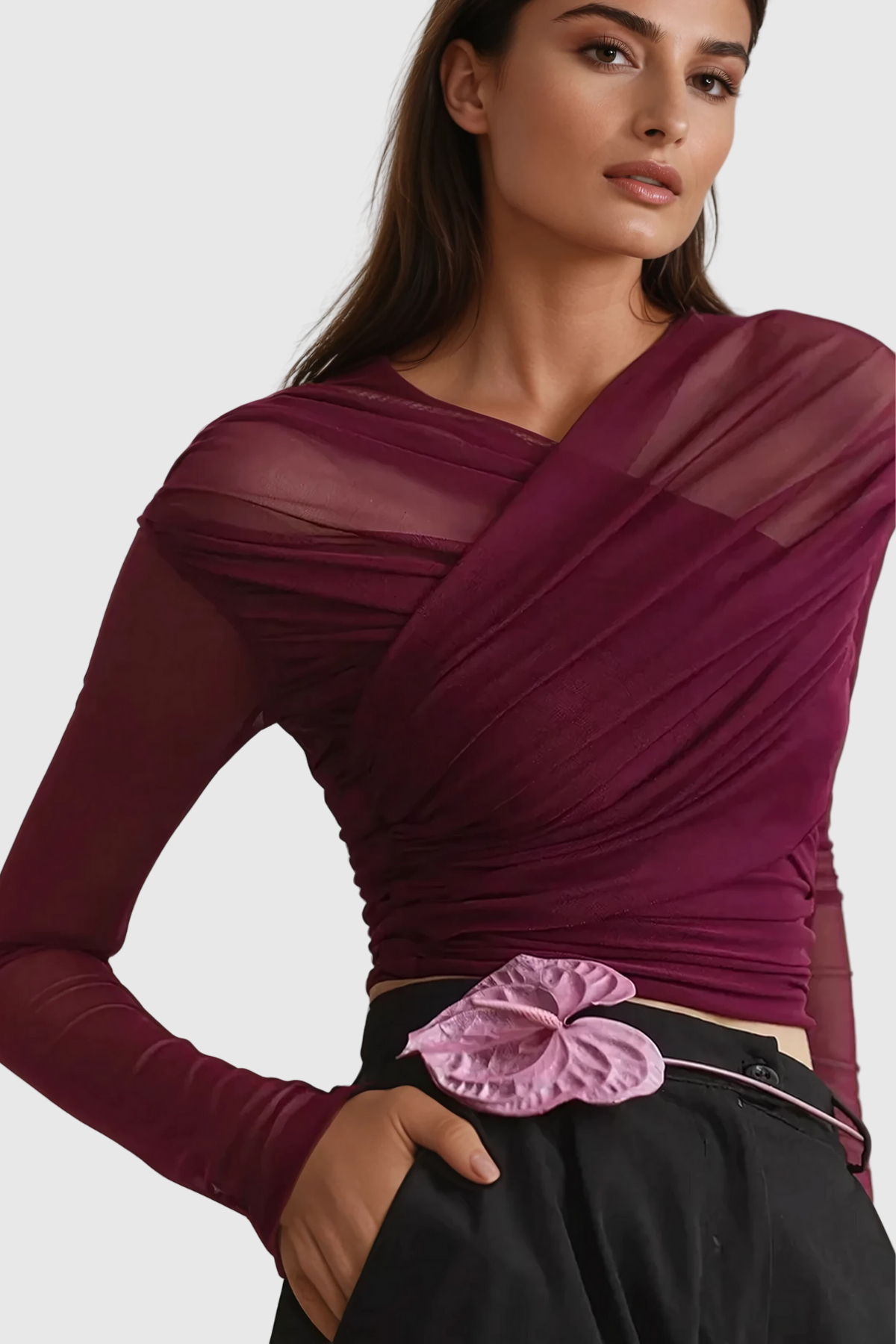 Alusia Cross File Bodycon Siyah Üst - 5. görünüm