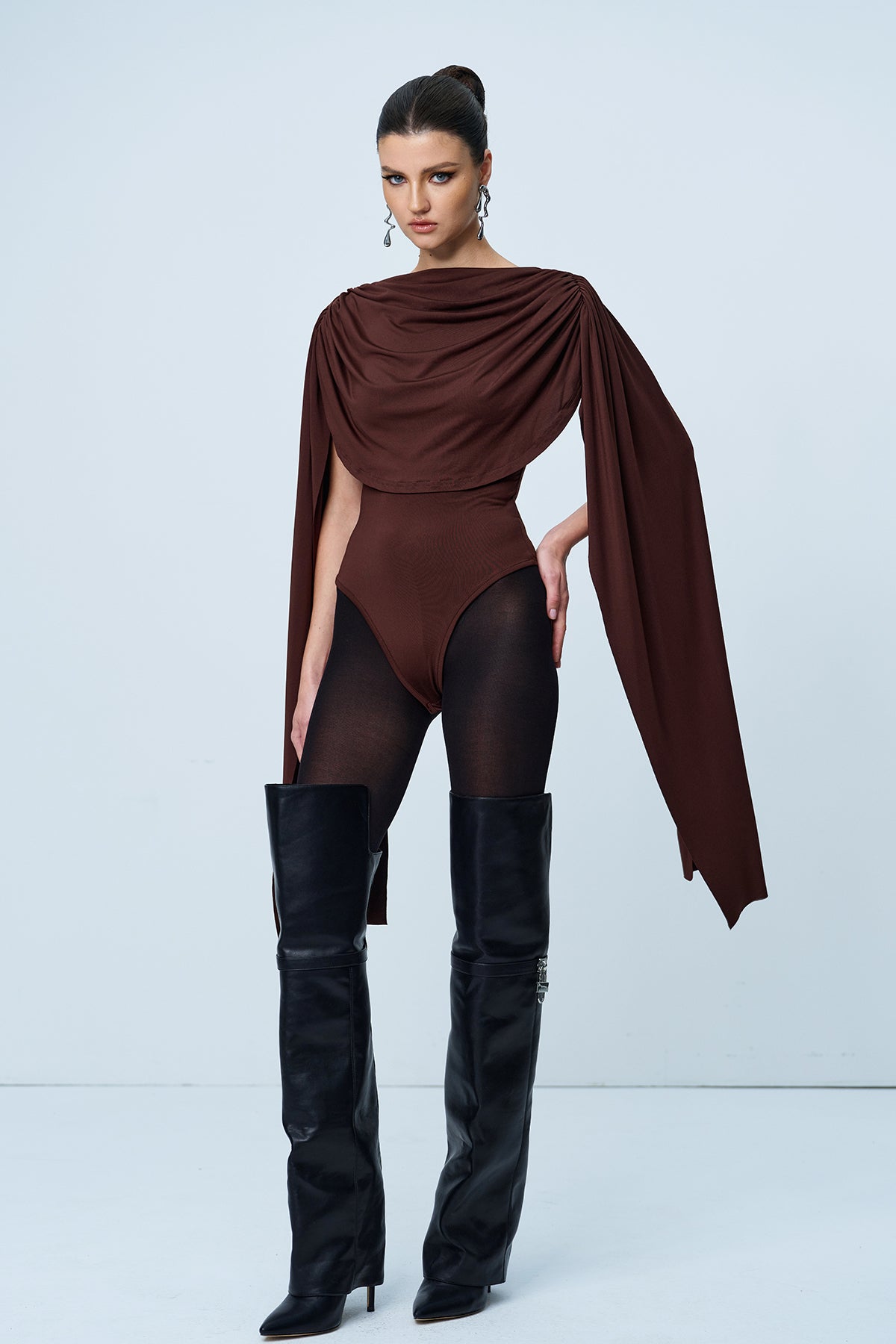 Aniela Cowl Yaka Ruch Şal Body - 2. görünüm