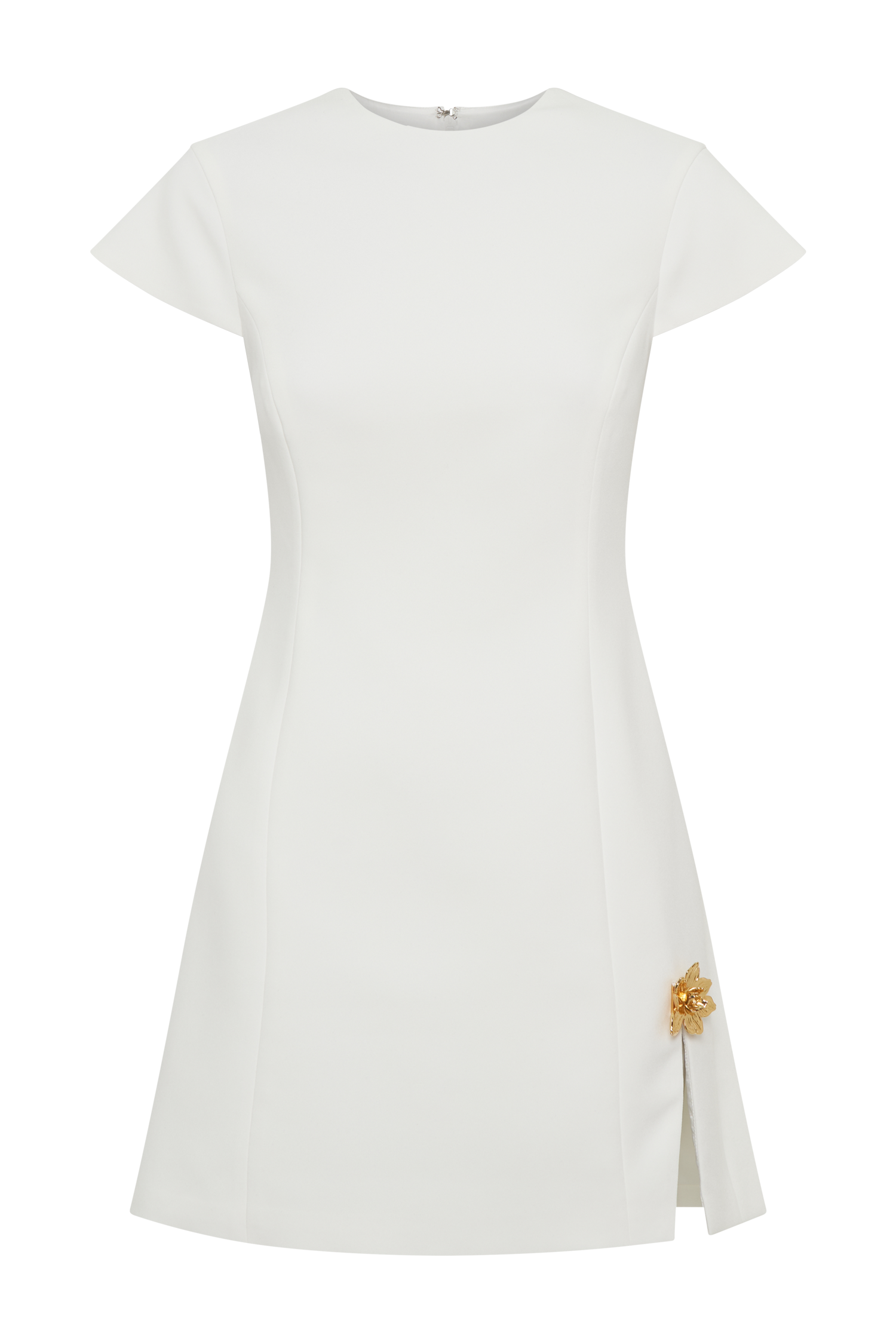 Remi Suiting Çiçek Desenli Mini Elbise - Beyaz