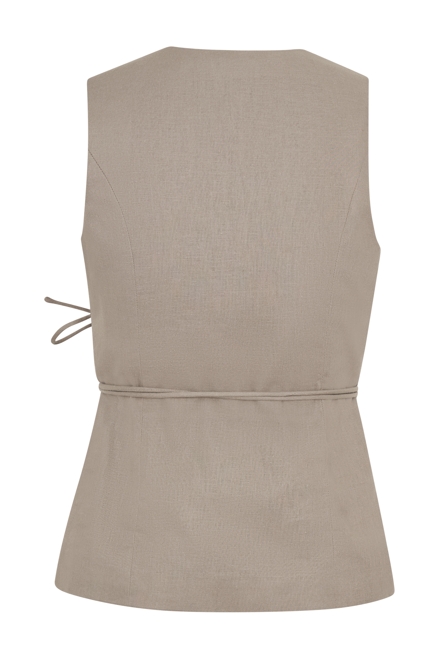 Brandi Keten Kolsuz Anvelop Üst - Pebble