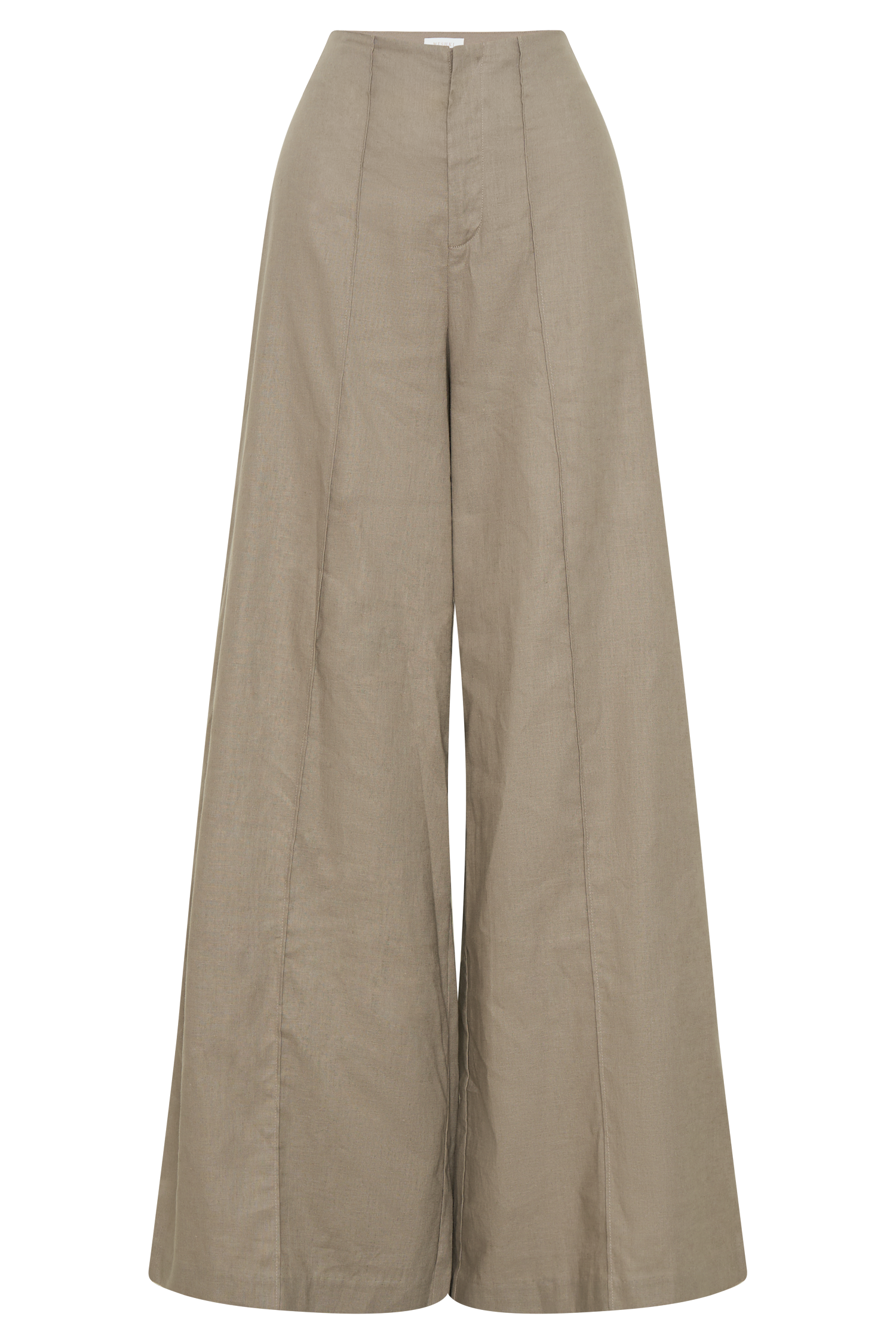 Brandi Keten Düz Paça Pantolon - Çakıl Taşı